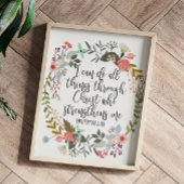 Bible Verse Philippians 4:13 Bibelliteratur Zitat Poster