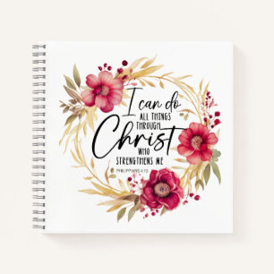 Bible Verse Philippians 4:13 - Spiral Notebook Notizblock