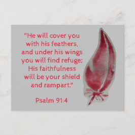 Bible Verse Postcard Psalm 91:4 Feathers Postkarte