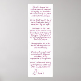 Bible Verse Psalm 1 Seligen ist der Mann Poster