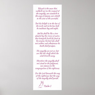 Bible Verse Psalm 1 Seligen ist der Mann Poster