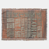 Bible Verse Psalm 27;14 Wood Topped Wall Tapestry Decke (Vorderseite)