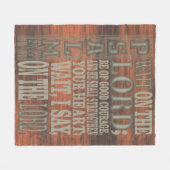 Bible Verse Psalm 27;14 Wood Topped Wall Tapestry Fleecedecke (Vorderseite (Horizontal))