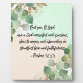 Bible Verse Psalm Green Gold Blätter Scripting Fotoplatte (Vorderseite)