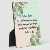 Bible Verse Psalm Green Gold Blätter Scripting Fotoplatte (Seite)
