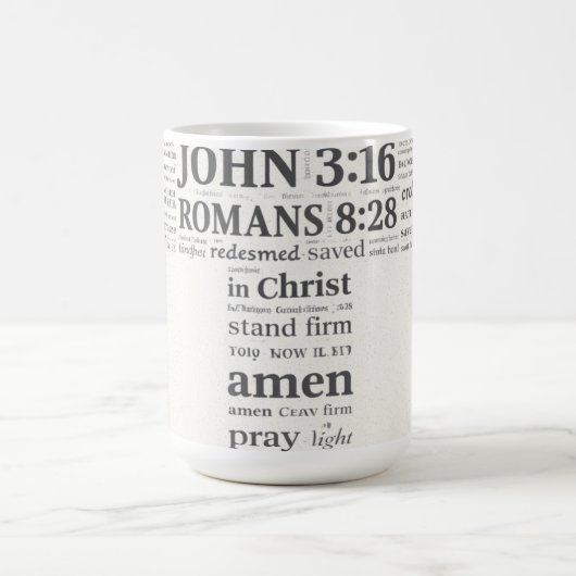 Bible Verse Reference Cross Wall Art Kaffeetasse (Mittel)