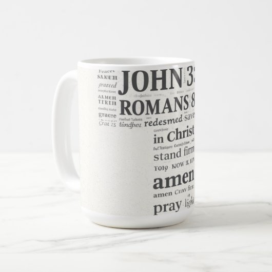Bible Verse Reference Cross Wall Art Kaffeetasse (Vorderseite Links)