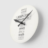 Bible Verse Reference Cross Wall Art Runde Wanduhr (Winkel)