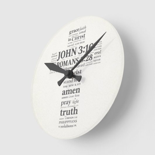Bible Verse Reference Cross Wall Art Runde Wanduhr (Winkel)
