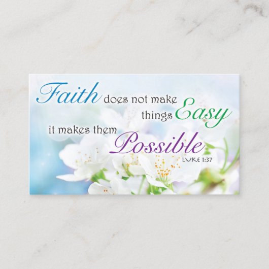 Bible Verse, Religious Motivational Faith Card Telefonnummerkarte (Vorderseite)