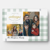 Bible Verse Sage Family Photo Collage Scripture Fotoplatte (Vorderseite)