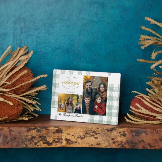 Bible Verse Sage Family Photo Collage Scripture Fotoplatte (Seite)