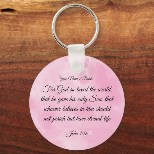 Bible Verse Schlüsselanhänger - John 3:16 (Vorderseite)