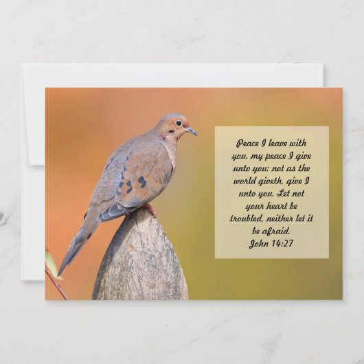 Bible Verse Scripting Note Card Dove Peace KJV Mitteilungskarte (Vorderseite)