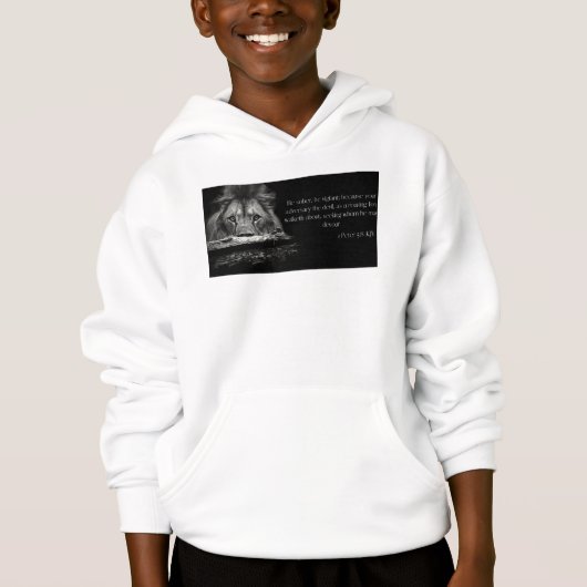 Bible Verse Scripture 1 Peter 5:8 KJV Boy's Hoodie (Vorderseite)