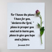 Bible Verse Scripture Jeremiah 29:11 Wall Poster (Vorne)