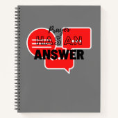 Bible Verse Scripture mit Black Words Notebook Notizblock (Vorderseite)