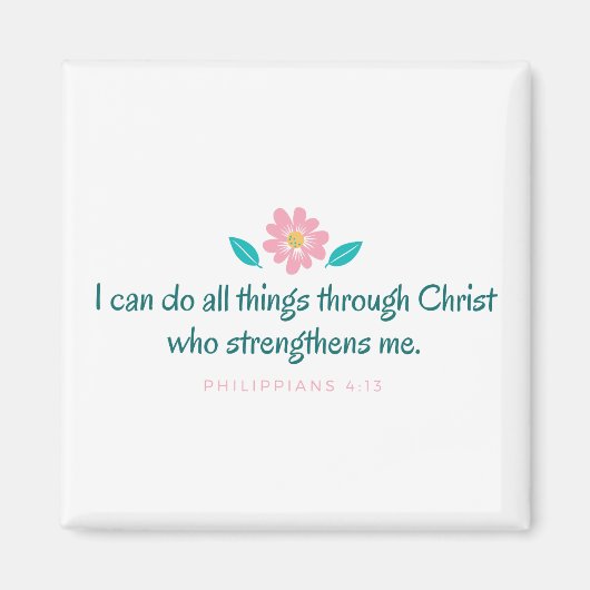 Bible Verse Scripture Philippians 4:13 Magnet (Vorne)