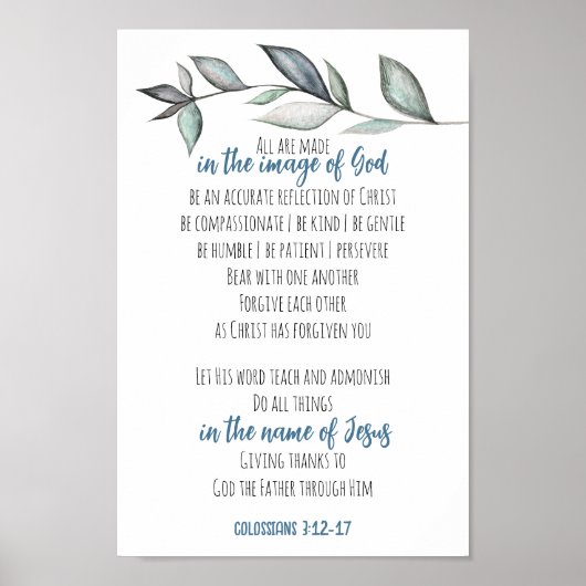 Bible Verse Scripture Wall Art Image von Gott Poster (Vorne)