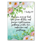 Bible Verse Timothy Card Tischnummer (Rückseite)