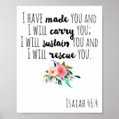 Bible Verse Wall Art, Isaiah 46:4, ich habe Sie ge Poster (Vorne)