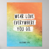 Bible Verse Zitate Kolossians 3:14 Wasserfarbe Poster (Vorne)