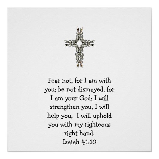 Bible Verses Inspirational Quote Isaiah 41:10 Poster (Vorderseite)
