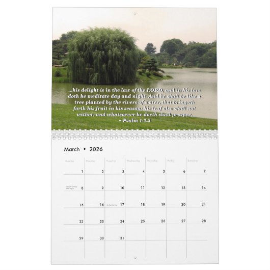 Bible Verses Scripture Inspiration Nature Szenen Kalender (Mär 2026)