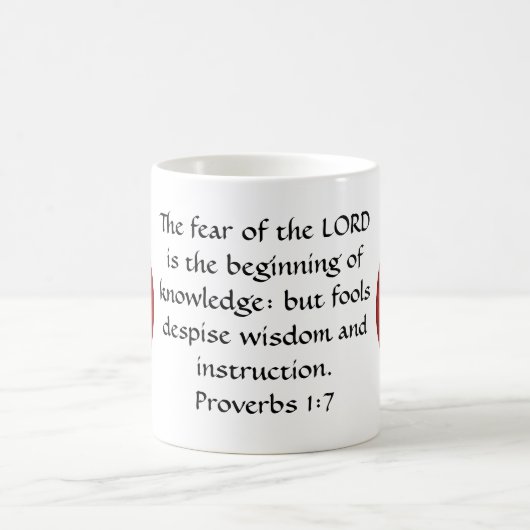 Bible Verses Wisdom Quote Saying Proverbs 1:7 Kaffeetasse (Mittel)