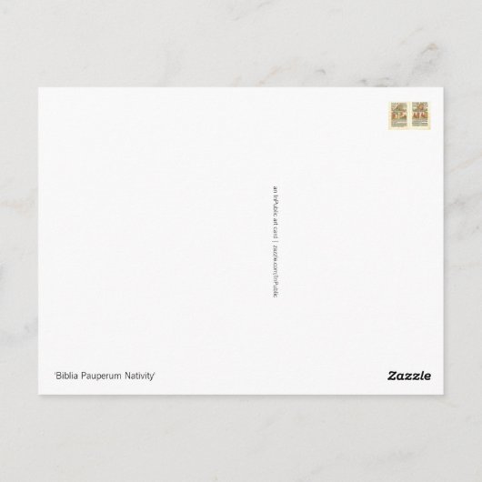 Biblia Paupernum Nativity Postkarte (Rückseite)