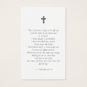 Biblical Faith Funeral Memorial Photo Prayer Card (Rückseite)