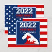Biblical Midterms 2022 - Rote Welle Postkarte (Vorne/Hinten)