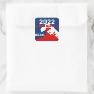 Biblical Midterms 2022 - Rote Welle Quadratischer Aufkleber