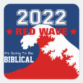 Biblical Midterms 2022 - Rote Welle Quadratischer Aufkleber (Vorderseite)