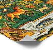 Biblical Tree of Life 17th Century Embroidery Poster (Ecke)