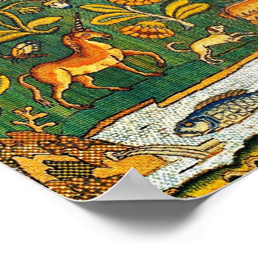 Biblical Tree of Life 17th Century Embroidery Poster (Ecke)