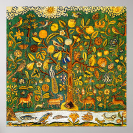 Biblical Tree of Life 17th Century Embroidery Poster