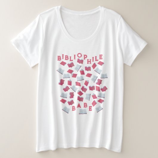 Bibliophile Babe Große Größe T-Shirt (Design vorne)