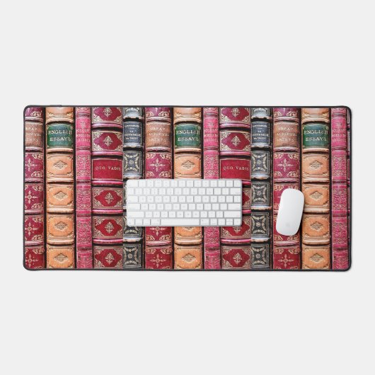 Bibliophile Beautiful Old Book Spines Schreibtischunterlage (Tastatur & Maus)