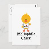 Bibliophile Chick Postcard Postkarte (Vorne/Hinten)