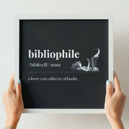 Bibliophile Definiert eine Lover of Books (schwarz Poster