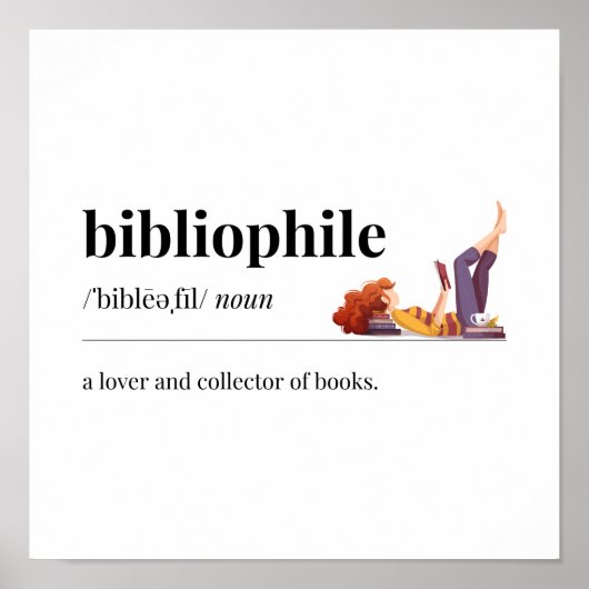 Bibliophile definiert eine Menge Bücher Poster (Vorne)