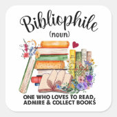 Bibliophile Definition Quadratischer Aufkleber (Vorderseite)