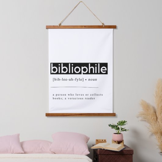 Bibliophile Definition Wandteppich Mit Holzrahmen (Schlafzimmer)