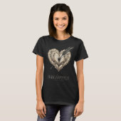Bibliophile Herz Bücher Feder Tinte Spritzer T-Shirt (Vorne ganz)