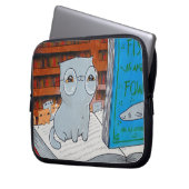 Bibliophile-Katzen-Laptop-Hülse Laptopschutzhülle (Vorderseite Links)