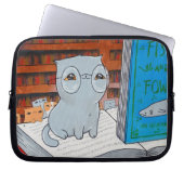 Bibliophile-Katzen-Laptop-Hülse Laptopschutzhülle (Vorderseite)