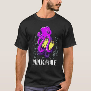 Bibliophile Octopus Book Reading T-Shirt
