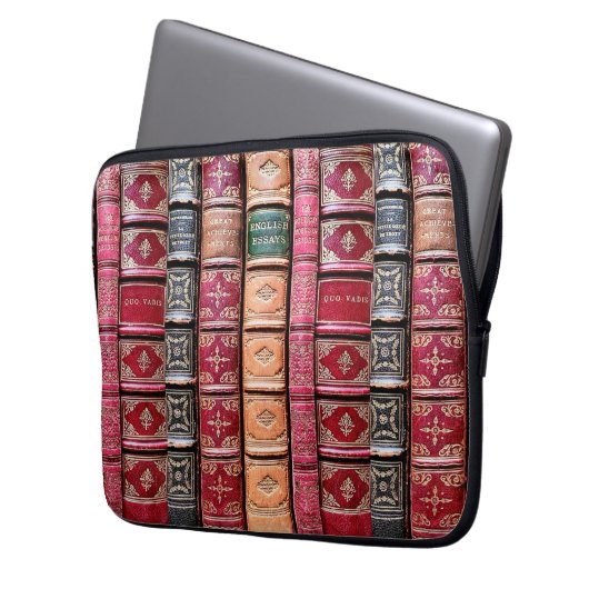 Bibliophile Old Book Library Laptopschutzhülle (Vorderseite Links)