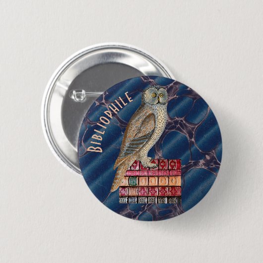 Bibliophile Owl Button (Vorne & Hinten)